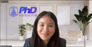 ภาพบรรยากาศการสอบวัดคุณสมบัติ นำเสนอโดย นางสาวธมลวรรณ ประเสริฐอำนาจ สาขาวิชาบริหารธุรกิจ